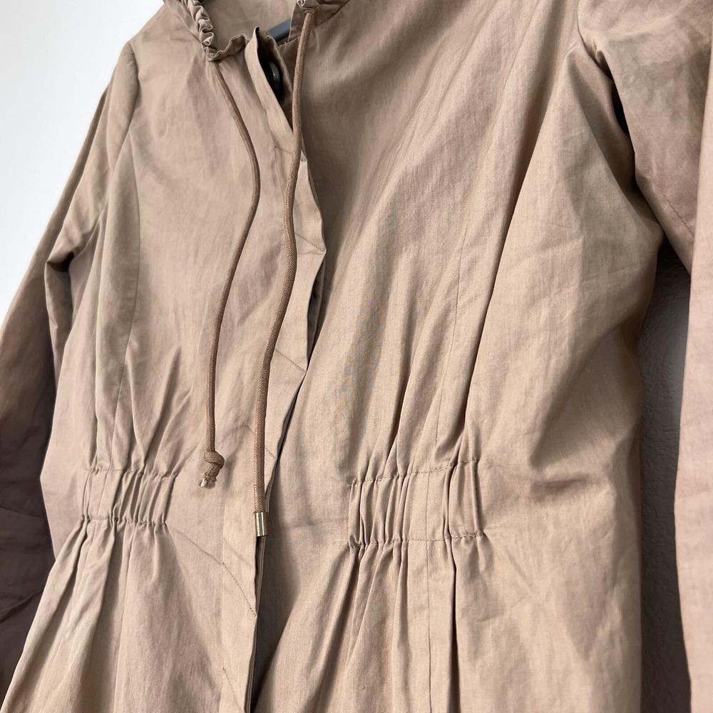 Diane Von Furstenberg Women's Sporti Trench Jacket Sz 2 Cinched Waist Khaki Tan - Picture 13 of 16